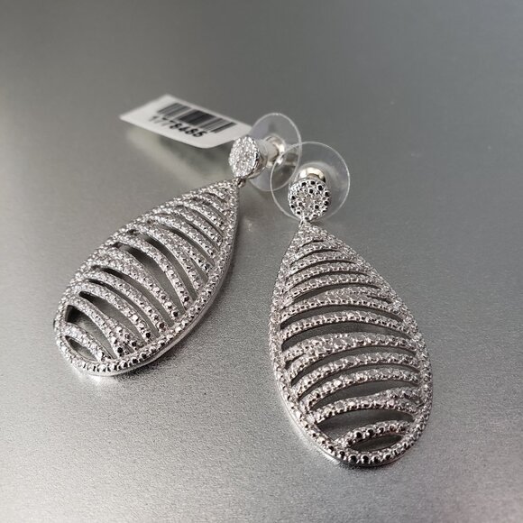 Karis Diamond Accent Chandelier Dangle Earrings Platinum Bond Brass 3 Pairs - Picture 2 of 16